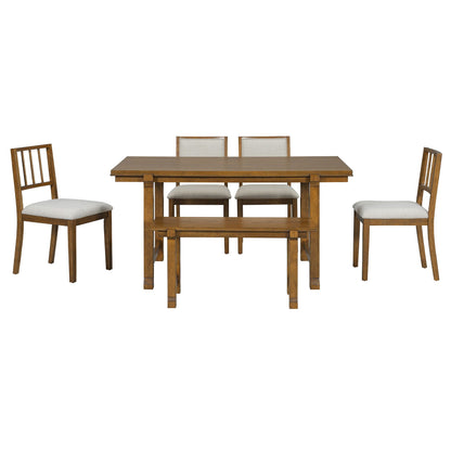 Rubber Wood Six Piece Kitchen and Dining Set