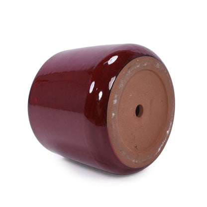 Planter pot Planter pot Bean Paste Red glaze with terracotta base, round ceramic planter on Tampa Home & Garden Store