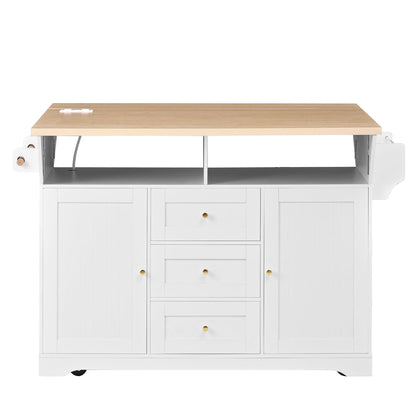 Large Kitchen Island with Drop Leaf and Wheels