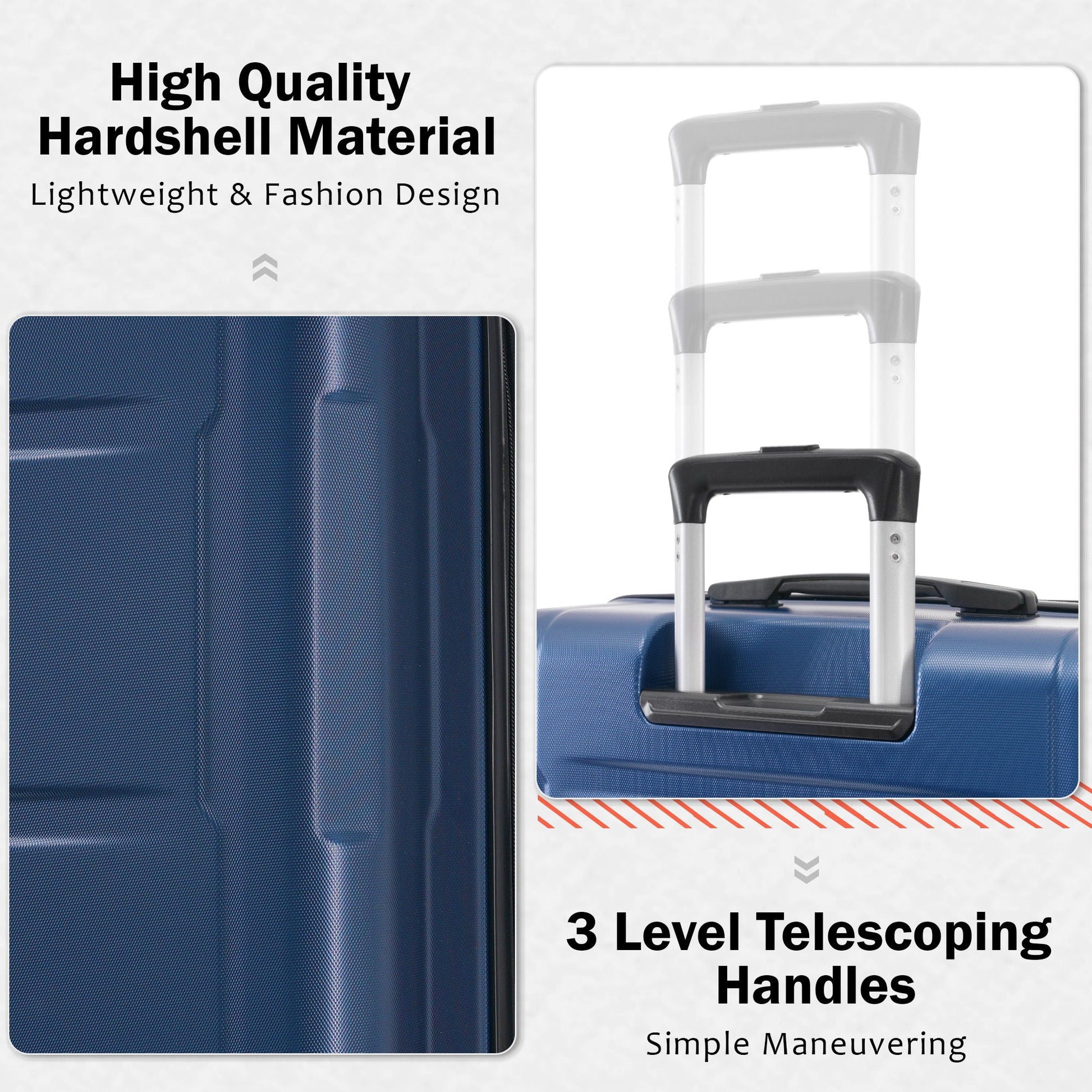 HouseOfZazla luggage set 2pc ABS hard-shell, 20in & 28in expandable spinners TSA lock on Tampa Home & Garden Store