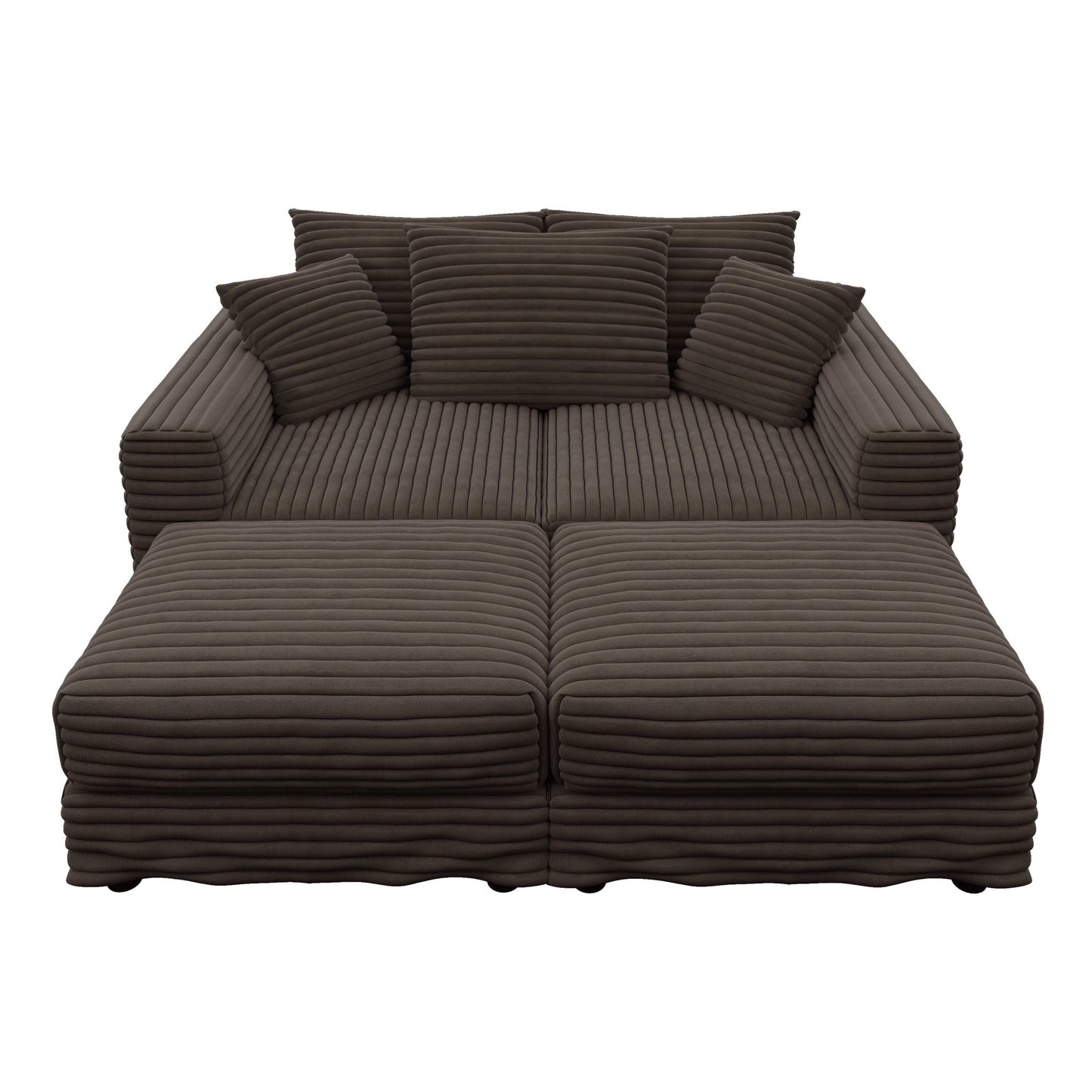 Deep Seat Sofa Bed With Ottoman and Soft Pillows