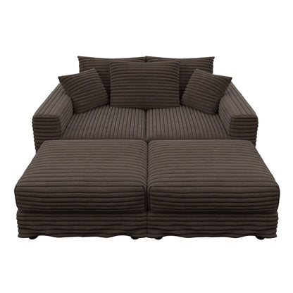 Deep Seat Sofa Bed With Ottoman and Soft Pillows