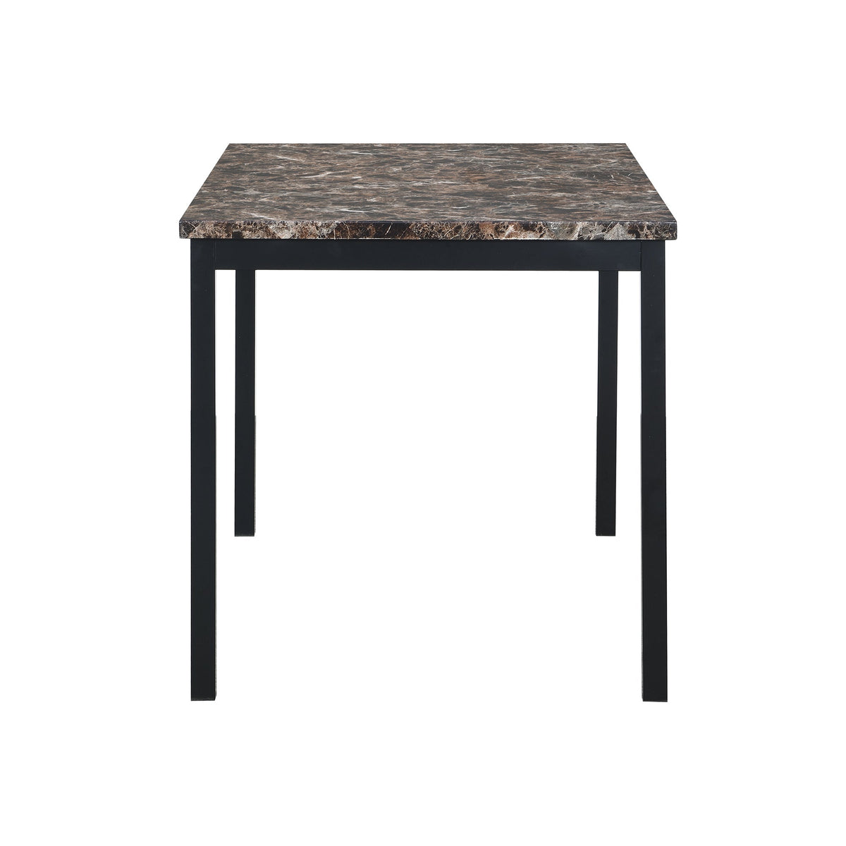 5 Piece Metal Dinette Table Set with Faux Marble Top in Black Finish on Tampa Home & Garden Store