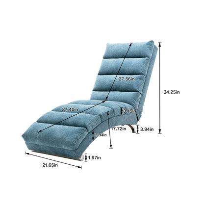 Massage chaise lounge indoor blue upholstery with adjustable backrest by HouseOfZazla on Tampa Home & Garden Store
