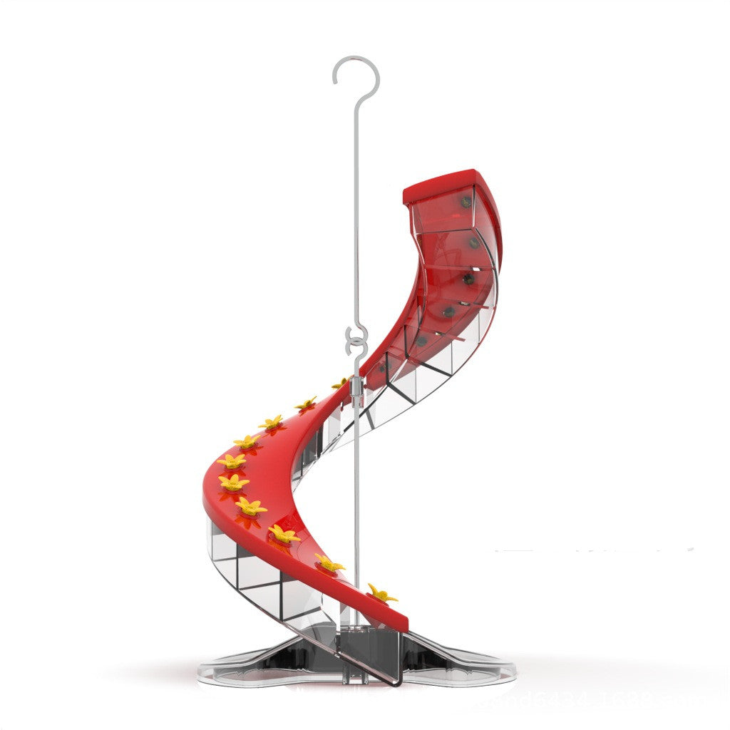 Climbing Ladder Spiral Hummingbird Feeder Sell My Stuff red curved spiral tray with yellow ports on Tampa Home & Garden Store