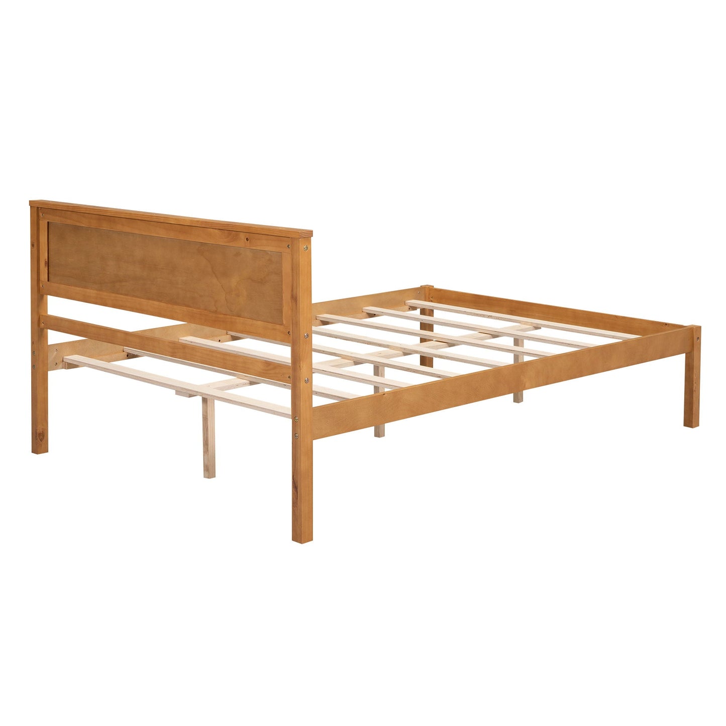 Strong Espresso Wood Platform Bed and Headboard