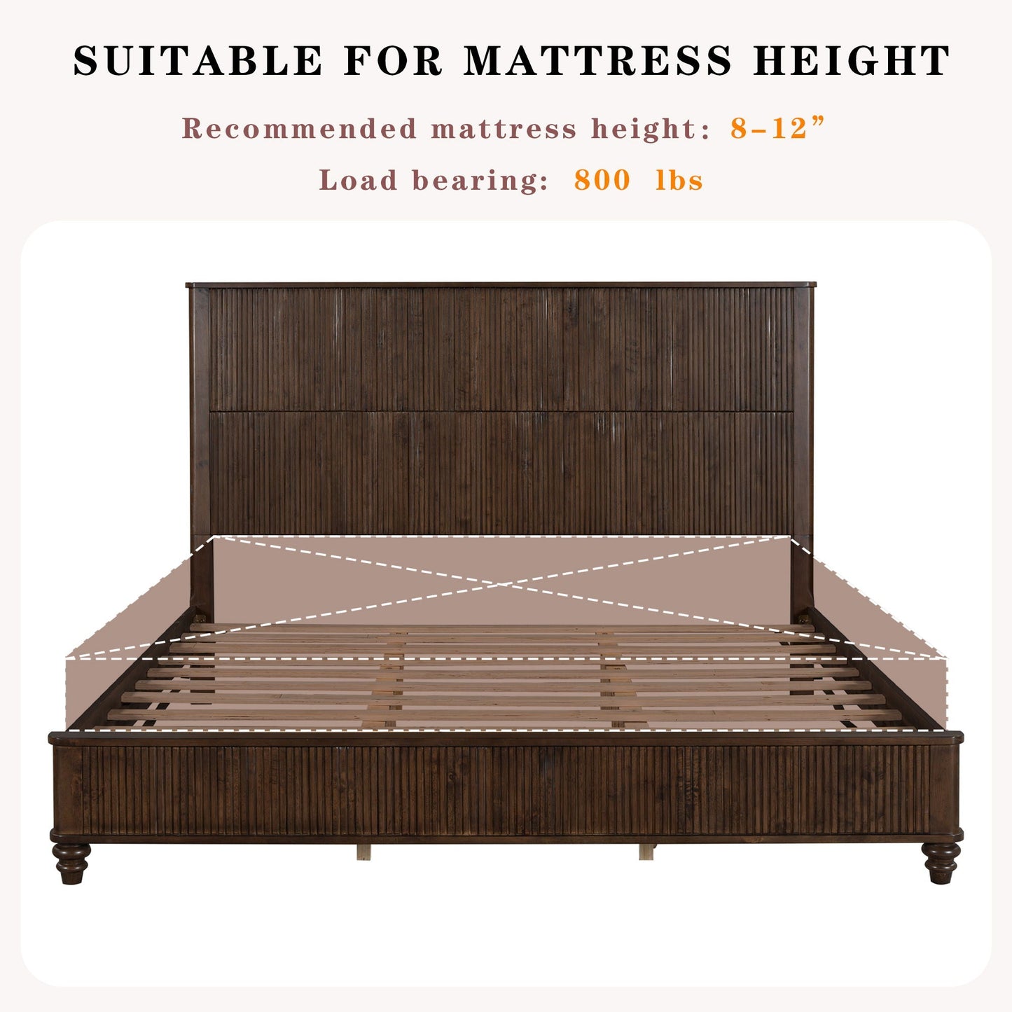 Solid Wood Platform Bed and the Tall Headboard