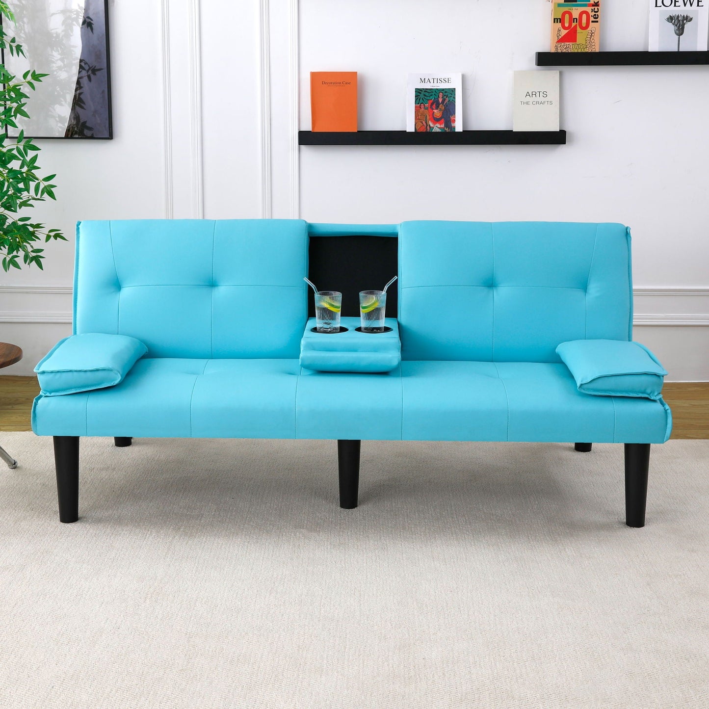 Compact Foldable Sofa Bed and Cup Holder