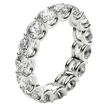 Round-cut lab-grown diamond eternity ring in 14k white gold with 5 cttw FG/VS2 diamonds on Tampa Home & Garden Store