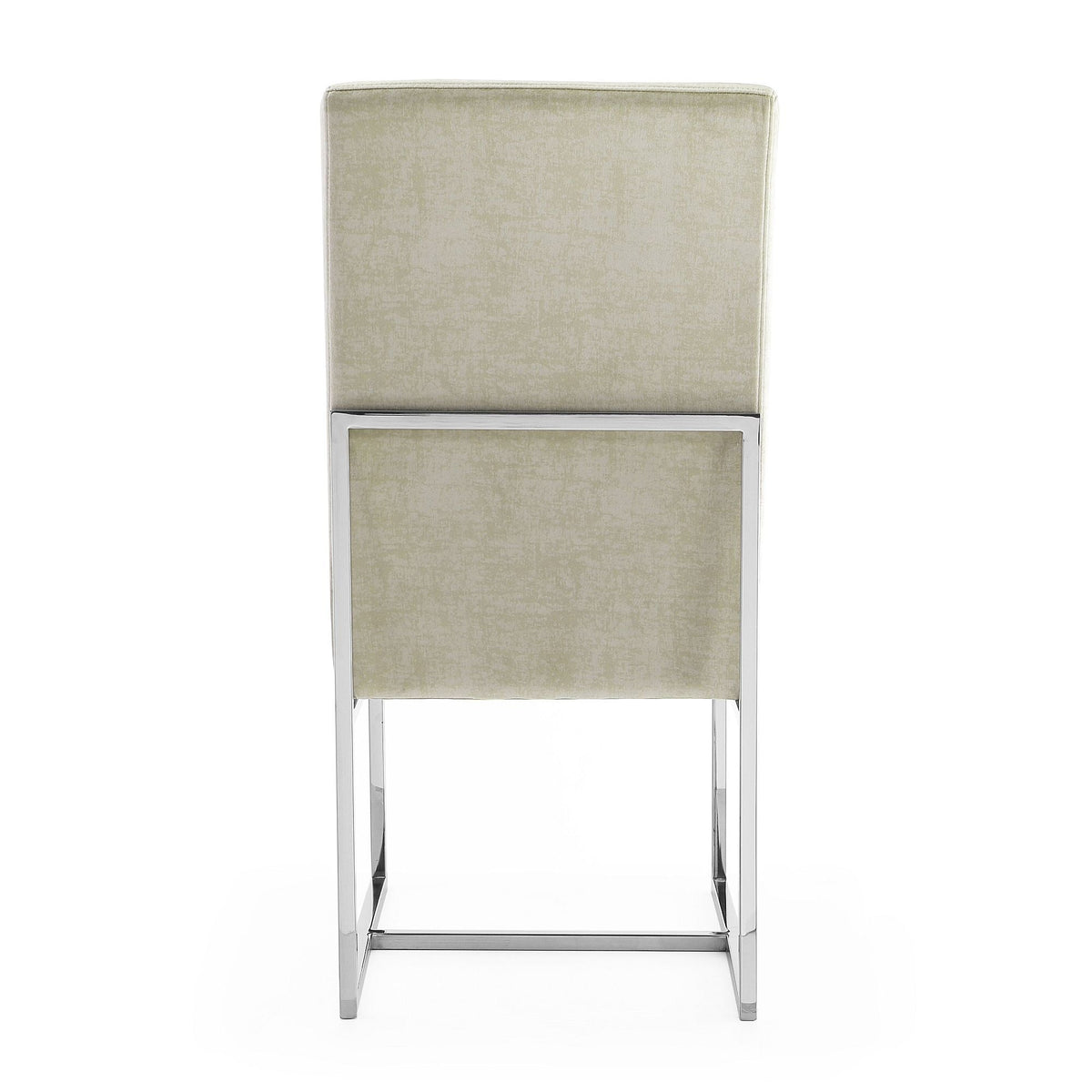 Element Dining Chair beige velvet upholstery with chrome metal legs by HouseOfZazla on Tampa Home & Garden Store