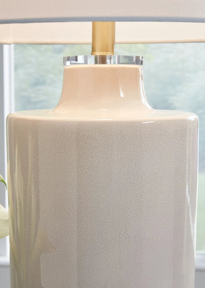 Cylener Ceramic Table Lamp Off White Finish