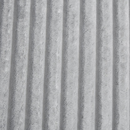 Chaise sofa fabric closeup in soft gray plush with vertical ridge texture on Tampa Home & Garden Store