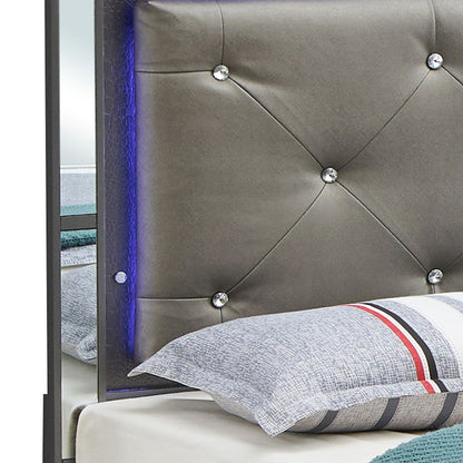 Verona Full Bed With Led And Metallic Black