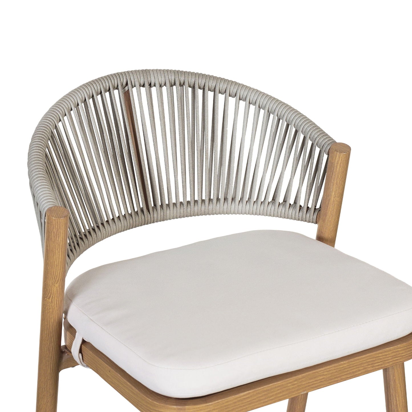 Outdoor Bar Stools With Scallop Cushion And Frame