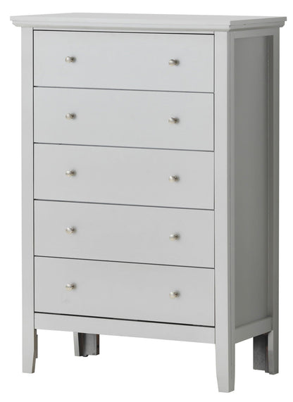 Primo Accent Chest, white with silver knobs, open side shelf, by HouseOfZazla on Tampa Home & Garden Store