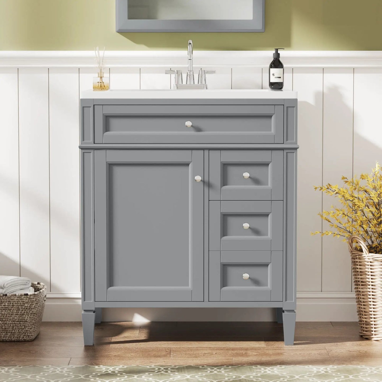 Bathroom vanity with top sink, 2 drawers and a tip-out drawer by Unique Piece Furniture on Tampa Home & Garden Store