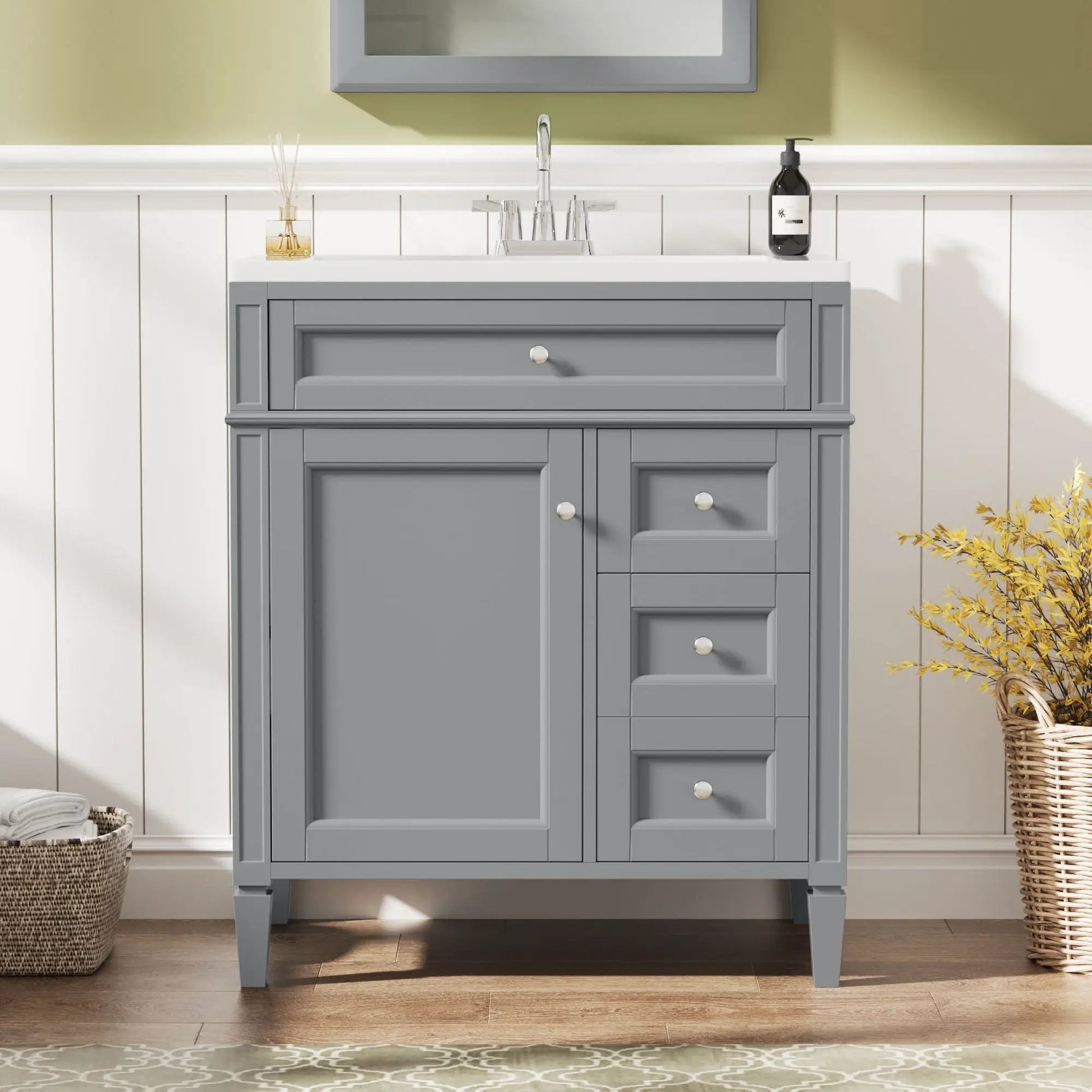 Bathroom vanity with top sink, 2 drawers and a tip-out drawer by Unique Piece Furniture on Tampa Home & Garden Store