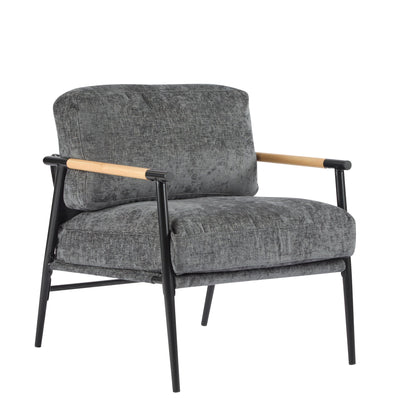 Modern accent chair with plush cushions and wooden armrests by HouseOfZazla on Tampa Home & Garden Store