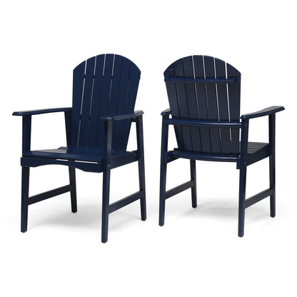 Outdoor Acacia Wood Adirondack Dining Chairs set of 2, navy blue by HouseOfZazla on Tampa Home & Garden Store