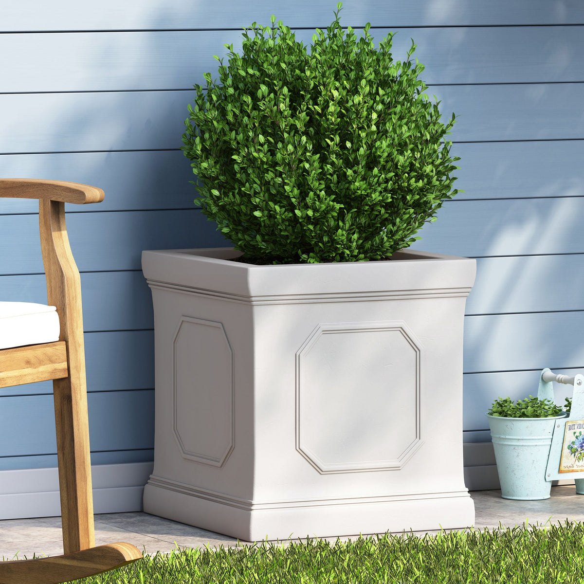 Durable Planter with green shrub in planter by HouseOfZazla on Tampa Home & Garden Store