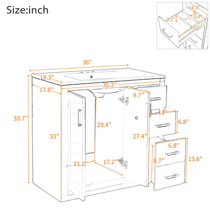 Bathroom vanity with sink, freestanding cabinet with 3 drawers and softclose doors on Tampa Home & Garden Store
