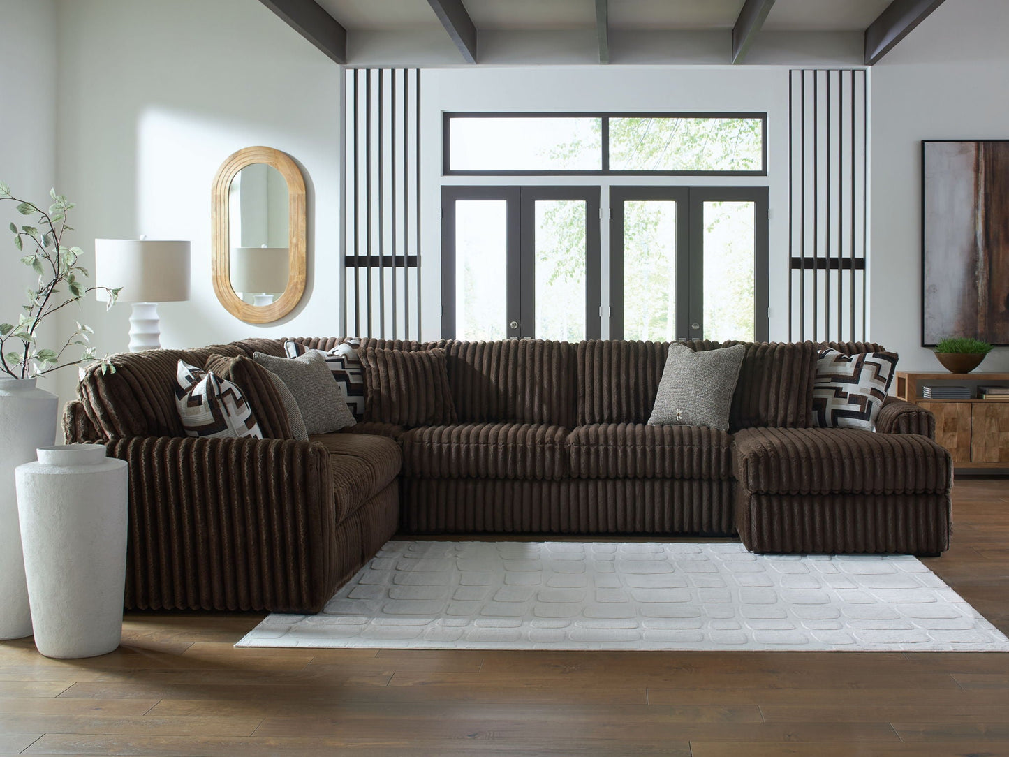 Midnight Madness Sectional and Jumbo Corduroy