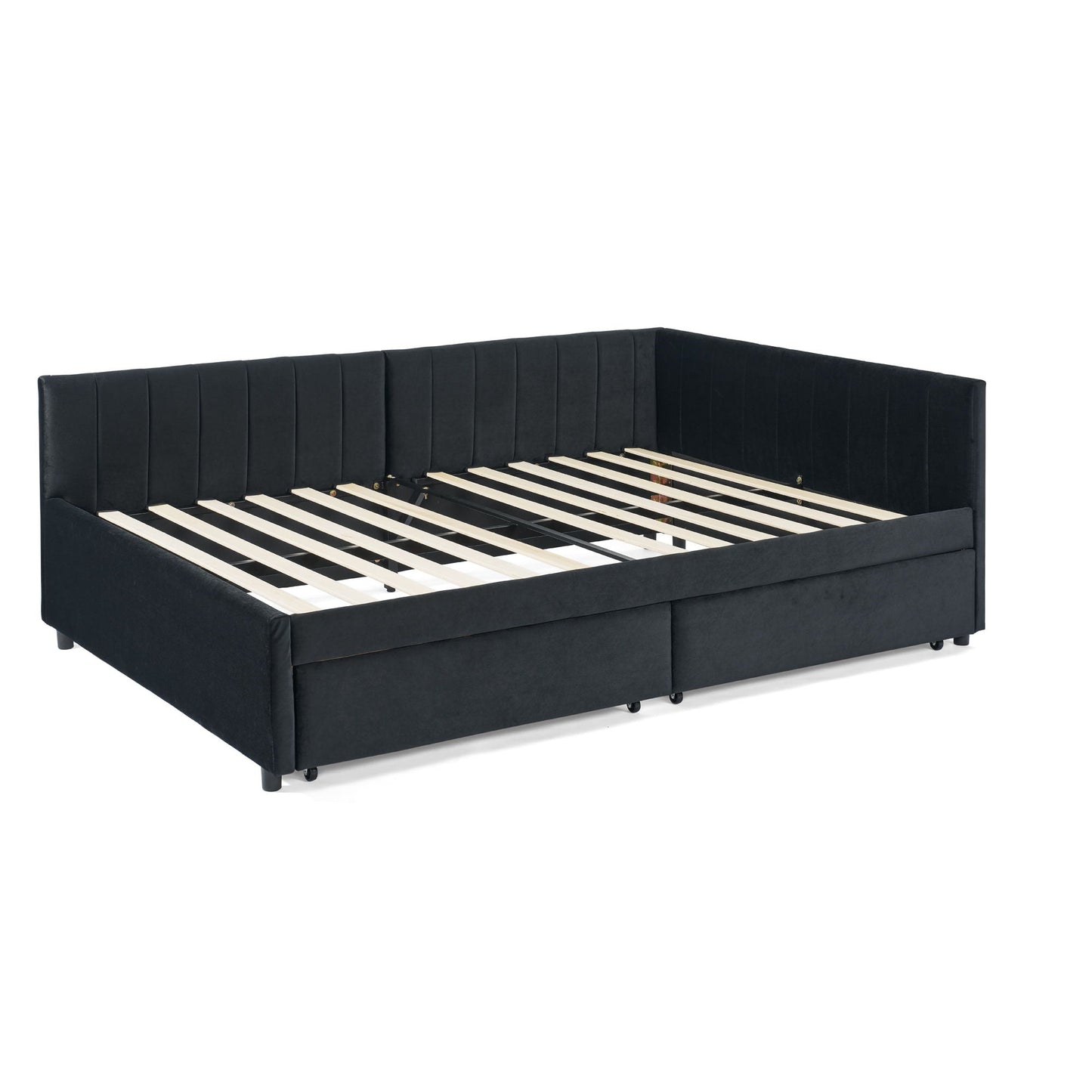 Upholstered Tufted Daybed Frame with Storage