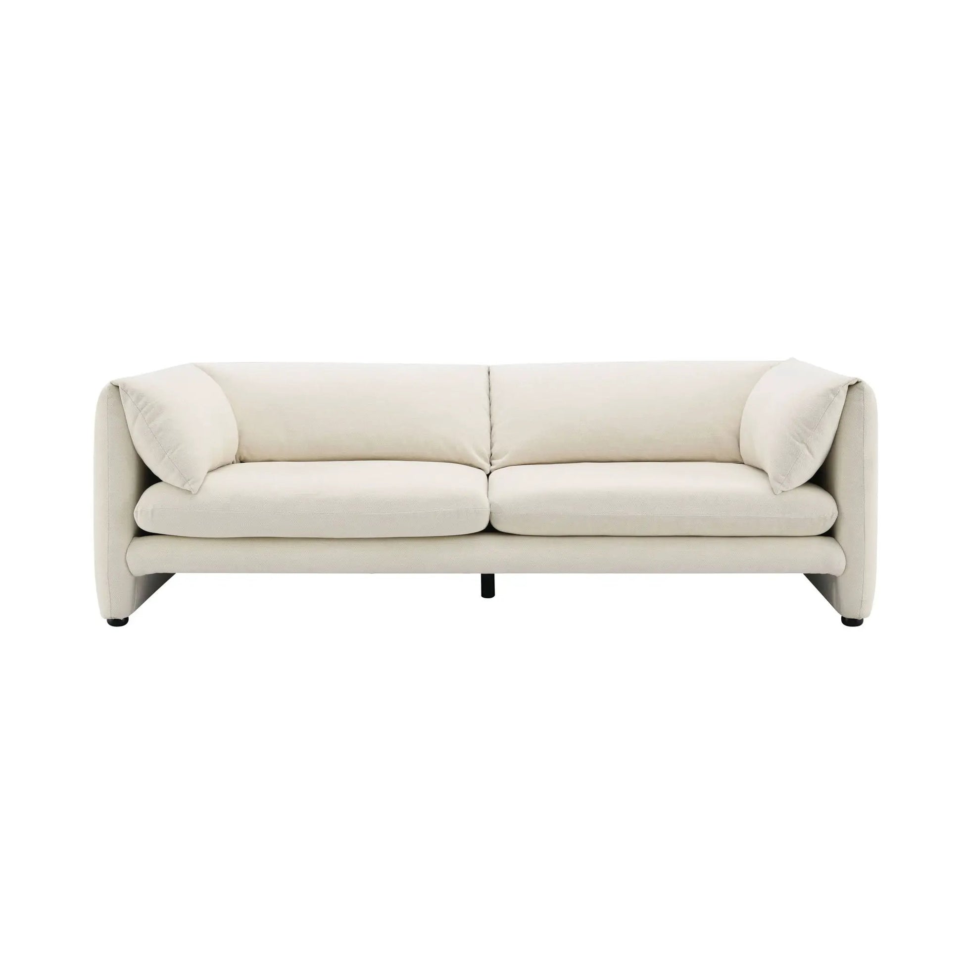 Jaeda Boucle Sofa beige from Unique Piece Furniture, stationary sofa with two plush cushions on Tampa Home & Garden Store