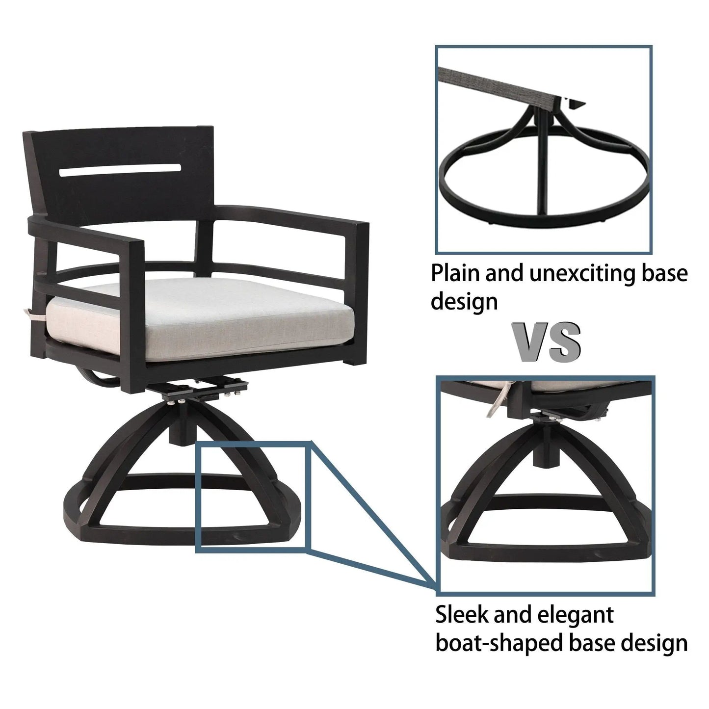 Outdoor Modern Dining Set with Cushioned Chairs