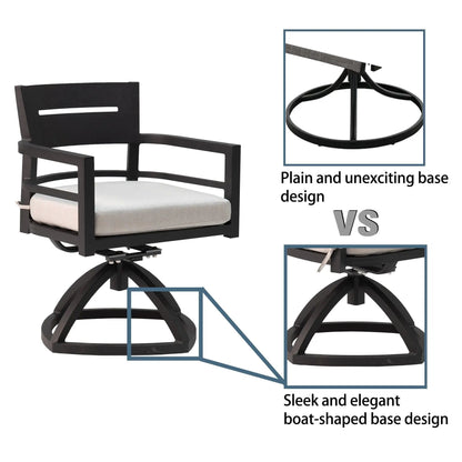 Outdoor Modern Dining Set with Cushioned Chairs