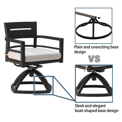 Aluminum Outdoor Dining Table and Cushioned Set