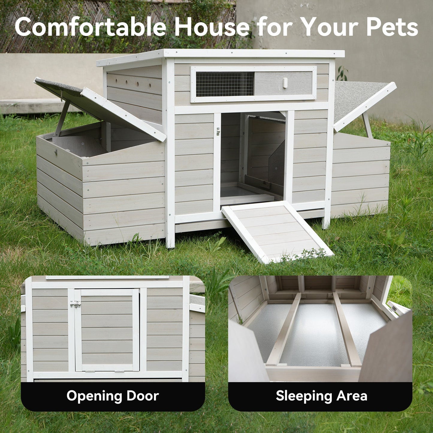 Large Wooden Outdoor Hen House and Nesting Box