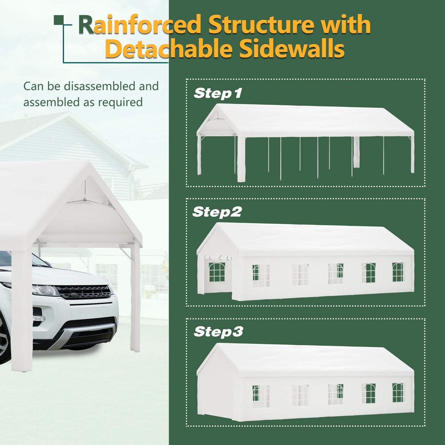 16x32 FT Party Tent with Removable Sidewalls canopy by HouseOfZazla, white on Tampa Home & Garden Store