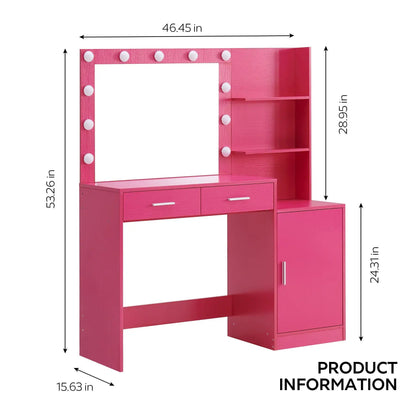 Vanity Desk With Mirror and Lights Dressing Table