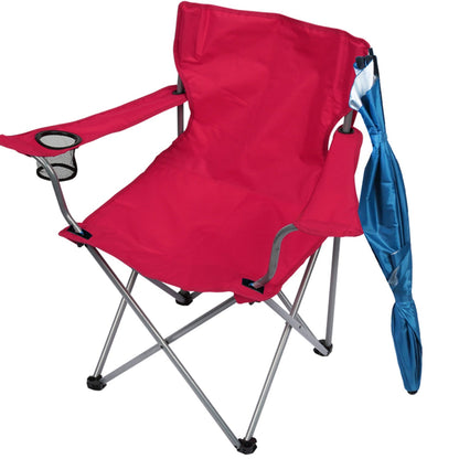 GemGear pink foldable beach chair with cup holder and detachable blue umbrella for camping on Tampa Home & Garden Store