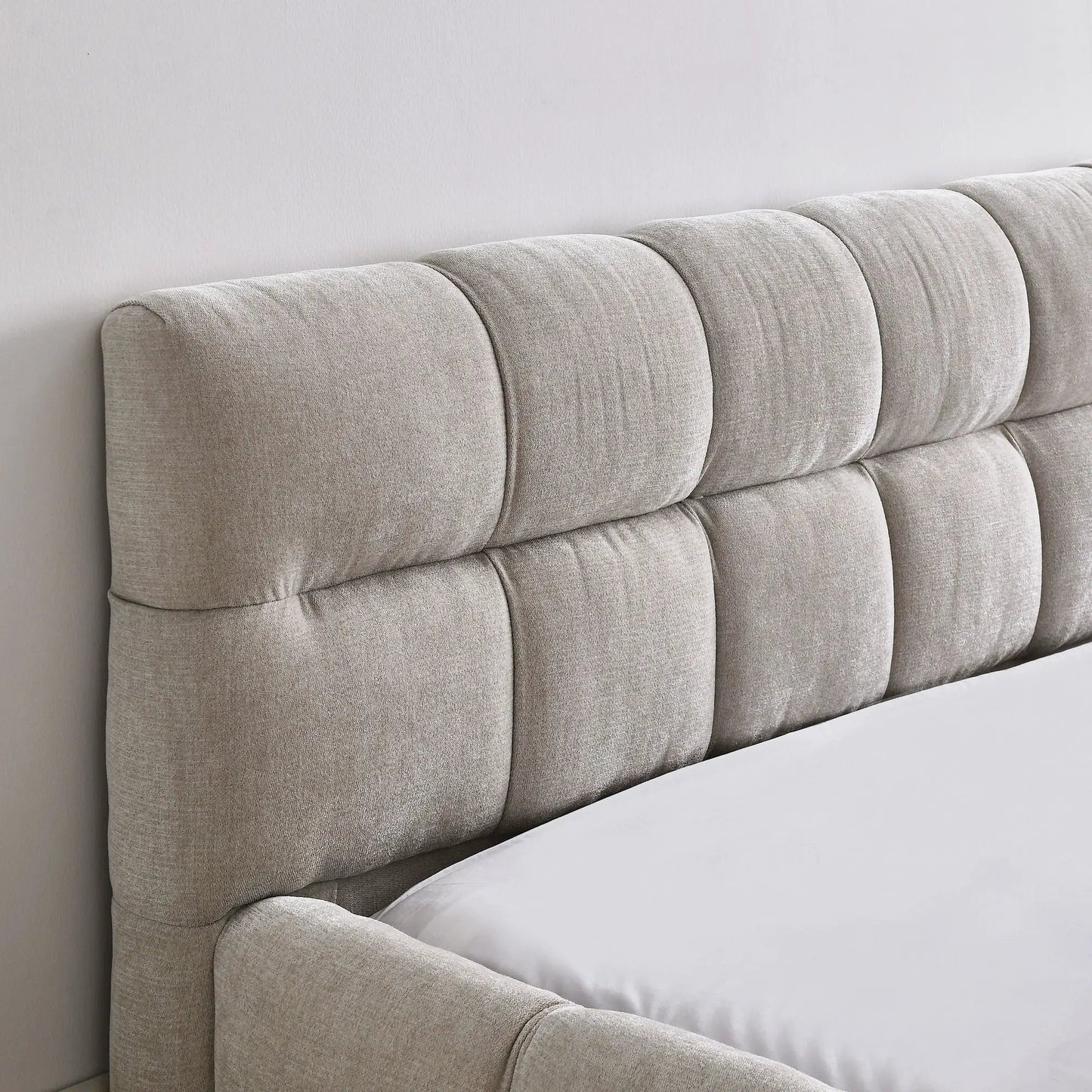 Modern Platform Bed Frame with Thick Fabric