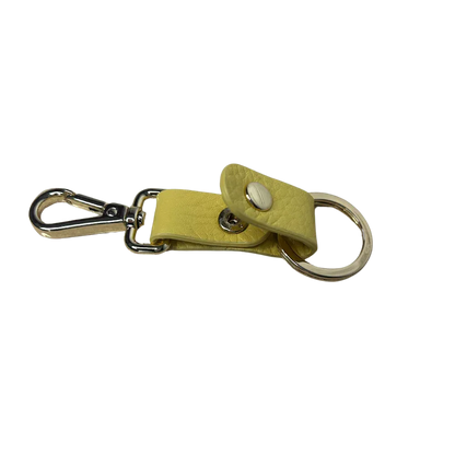 Sophia full-grain leather key ring in yellow with snap strap and ring MiamiLeathers.com on Tampa Home & Garden Store