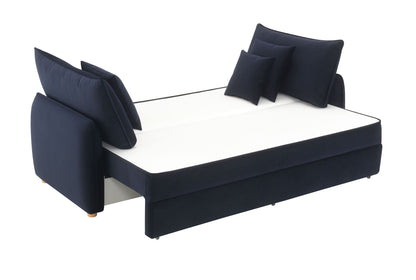 Irina pull-out sleeper sofa with storage and removable cushions in navy blue by HouseOfZazla on Tampa Home & Garden Store