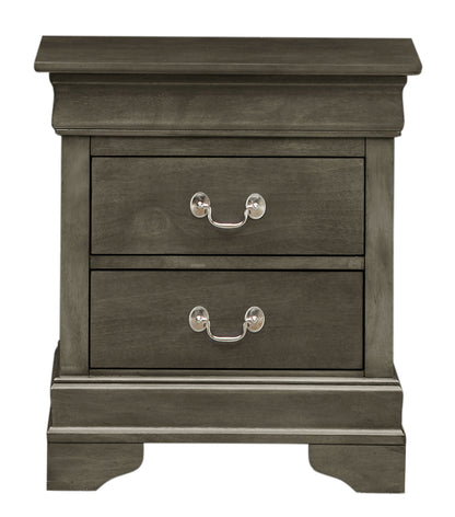 Traditional style nightstand HouseOfZazla, dark espresso finish, silver bail pulls on Tampa Home & Garden Store