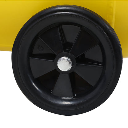 3.5HP Portable Oil-Lubricated Air Compressor wheel, black rim with silver hub on yellow on Tampa Home & Garden Store