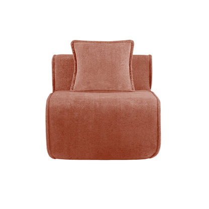 Comfy Armless Velvet Sofa And Throw Cushions