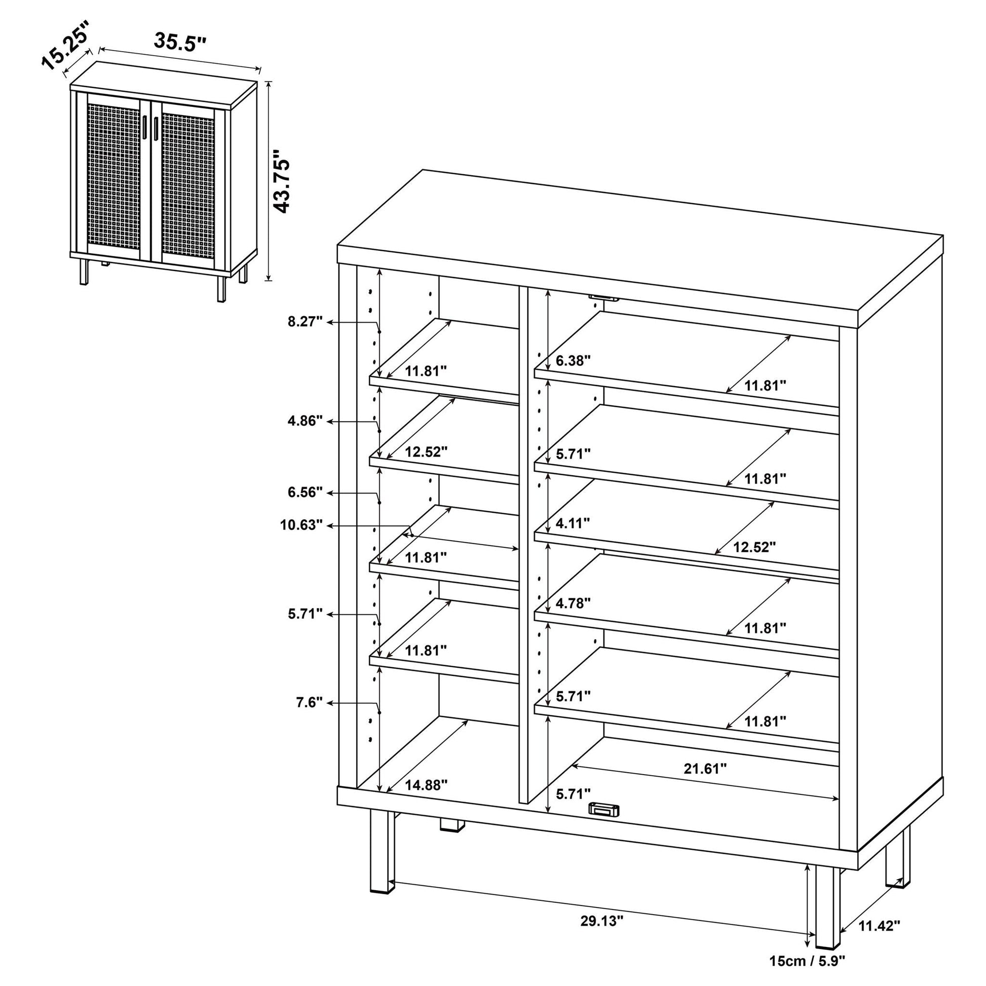 Stagg 2-door shoe storage cabinet natural wood finish with lattice doors by HouseOfZazla on Tampa Home & Garden Store