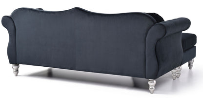 Hollywood Glam Sofa Chaise and Tufted Nailhead