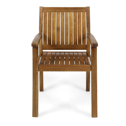 the Acacia Outdoor Dining Chairs and Slat Panels