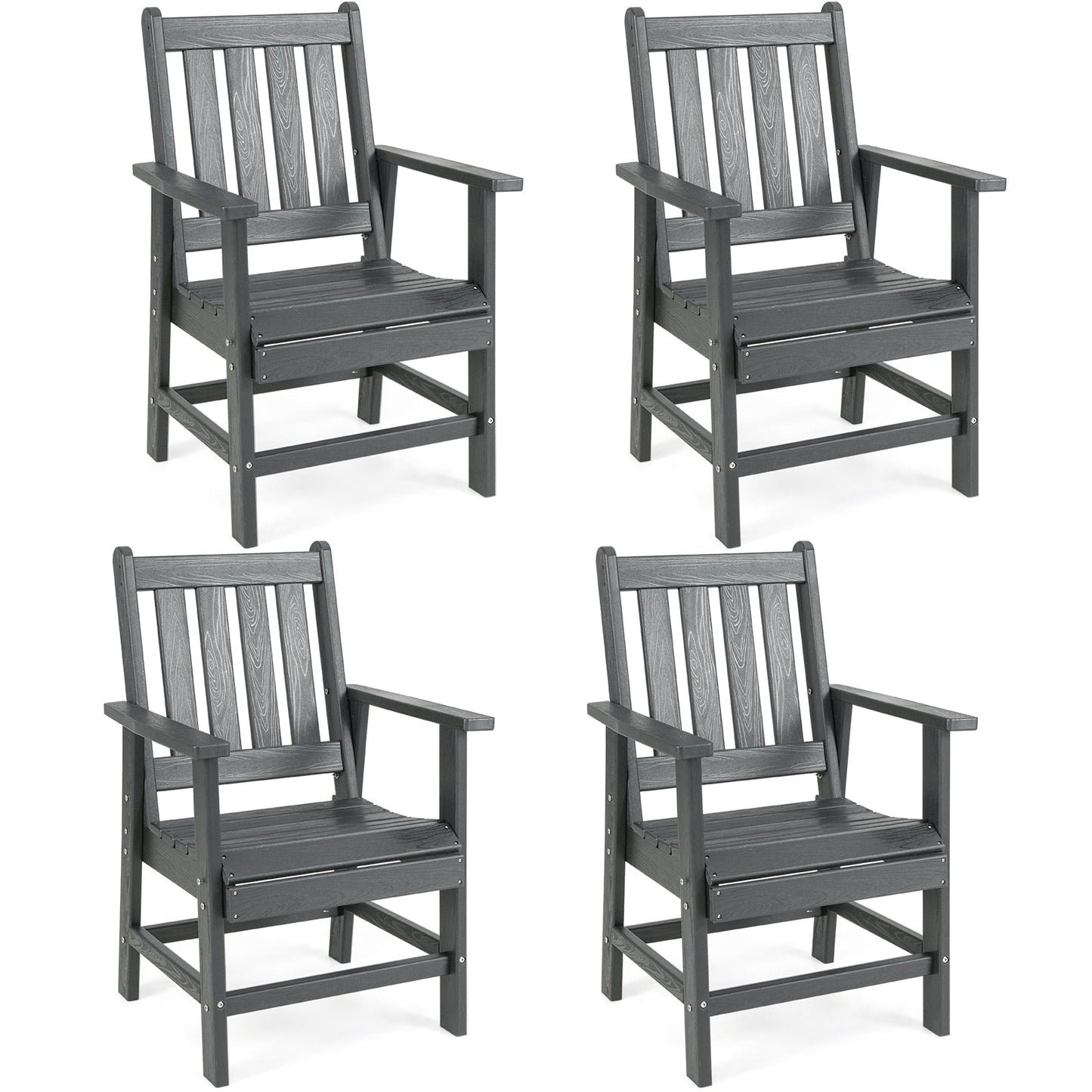 Set of 4 Patio Dining Chairs with Wide Armrests - Tampa Home & Garden Store