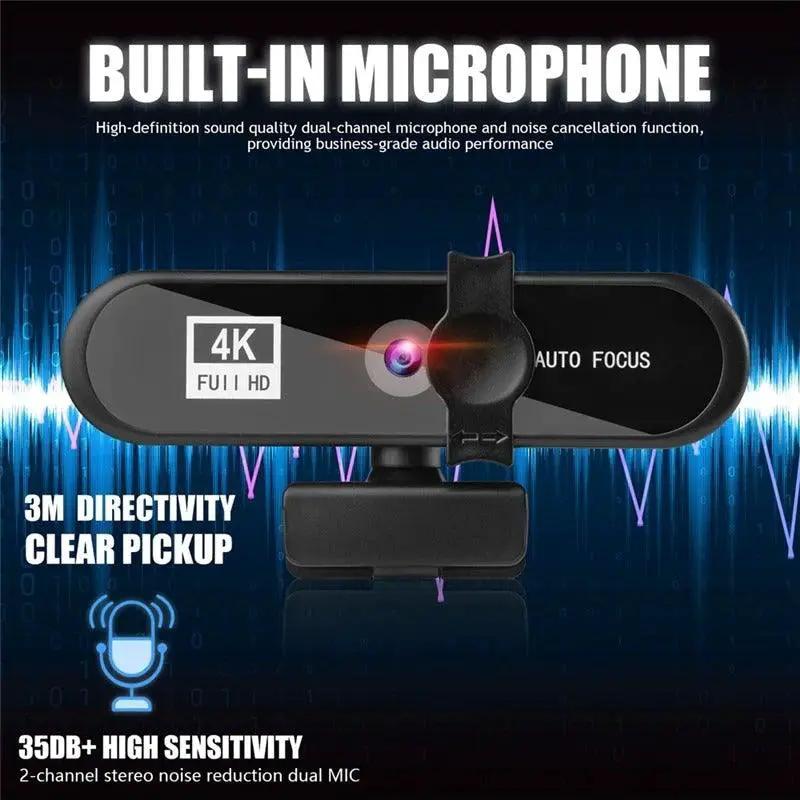4K Conference Webcam Autofocus with Mic Home