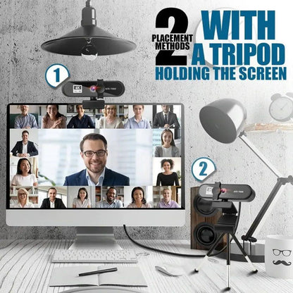 2K 4K Webcam Tripod Autofocus USB Camera