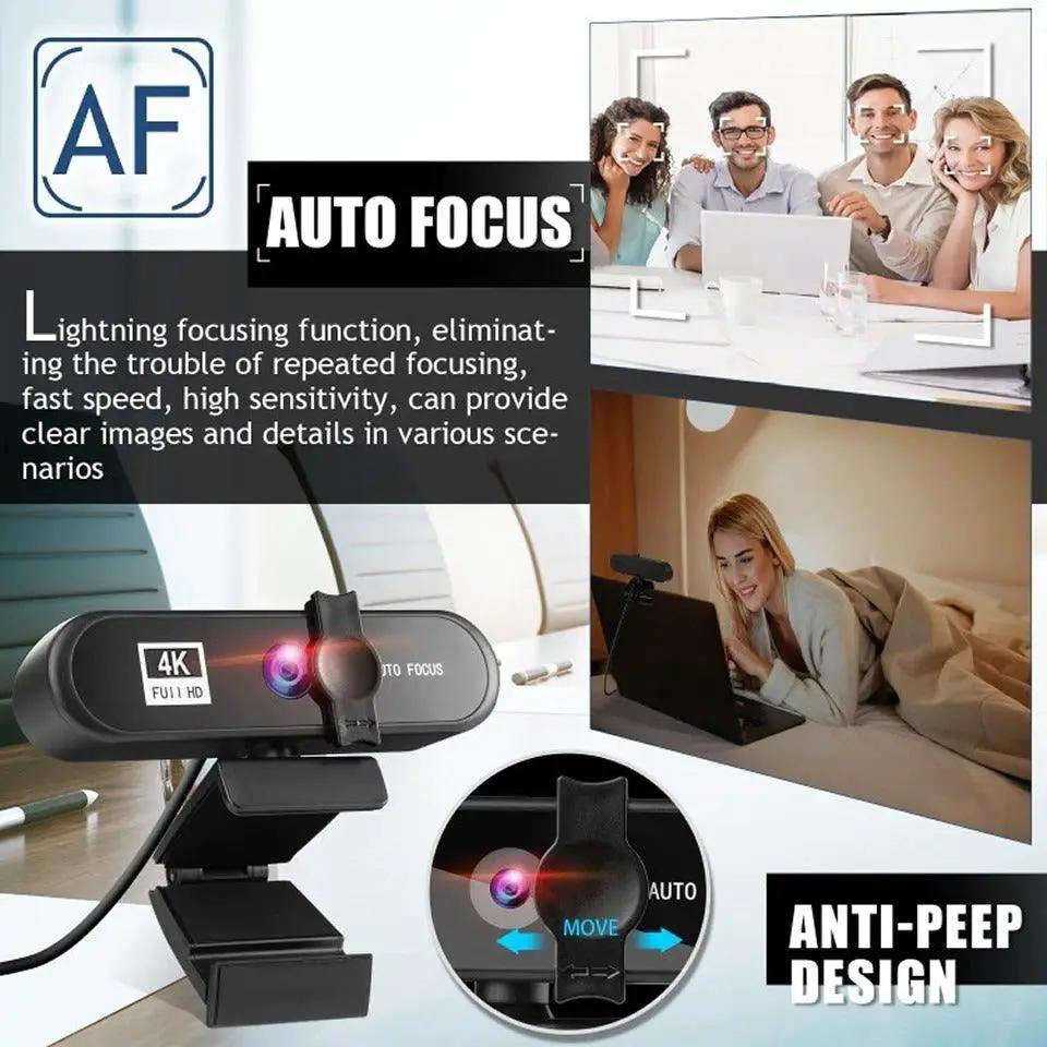 2K 4K Webcam Tripod Autofocus USB Camera