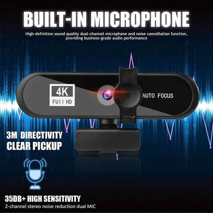 2K 4K Webcam Tripod Autofocus USB Camera