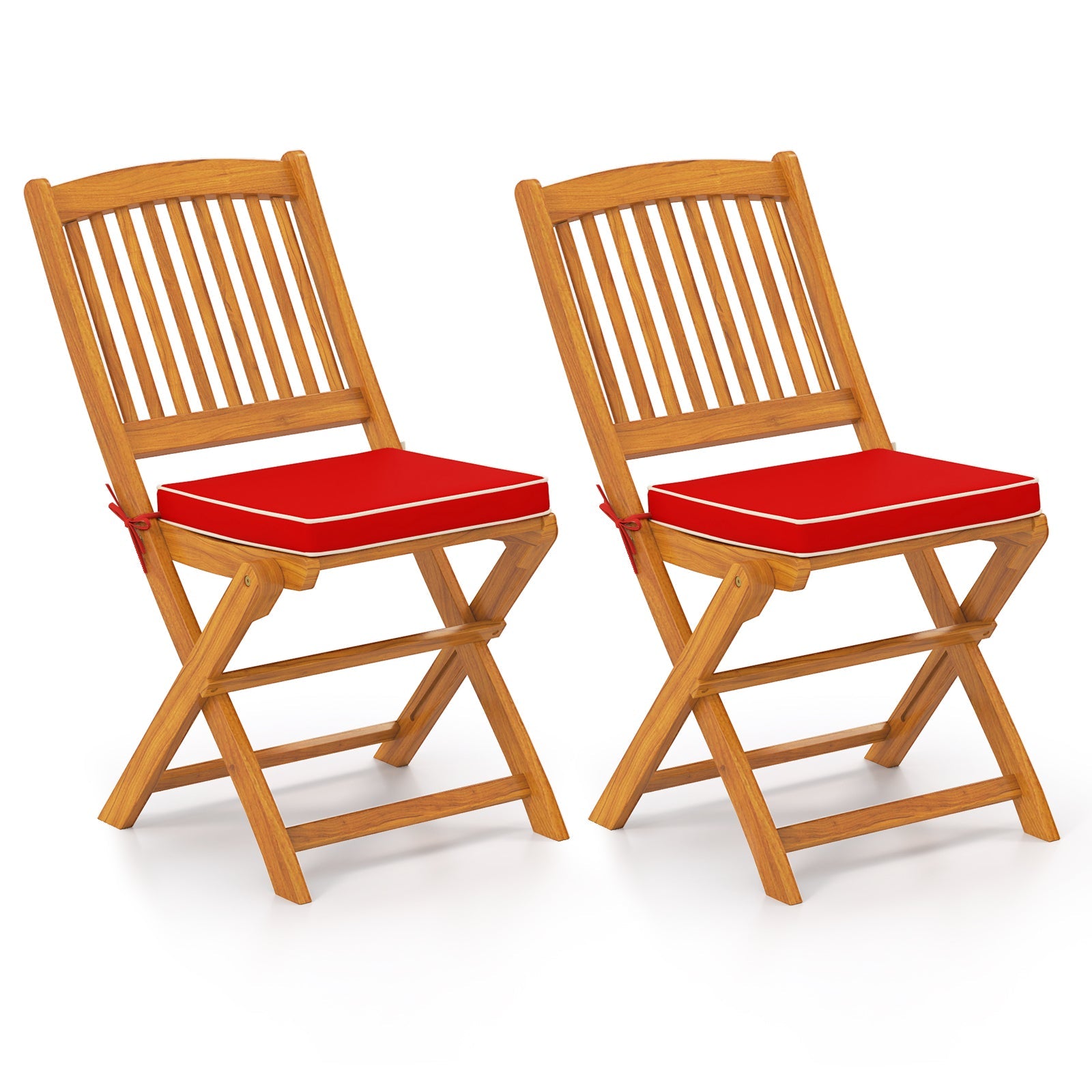 Outdoor Folding Chairs with Seat Cushions Set of 2 - Tampa Home & Garden Store